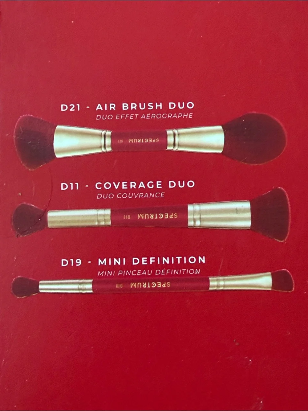 Spectrum Very Cherry 3-Piece Dual Makeup Brush Set - Red